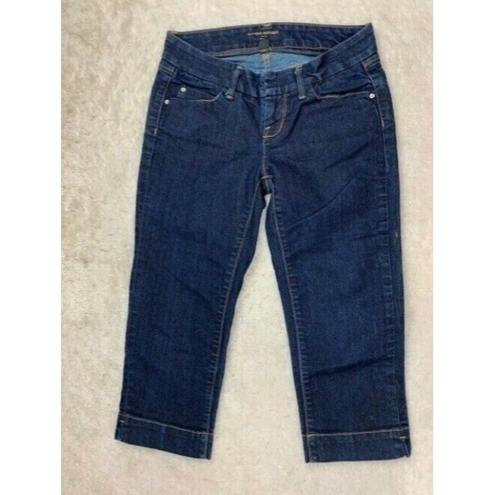 Banana Republic Size 0 Petite Womens Jeans Stretch Crop Dark Wash Low Rise